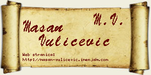 Mašan Vulićević vizit kartica